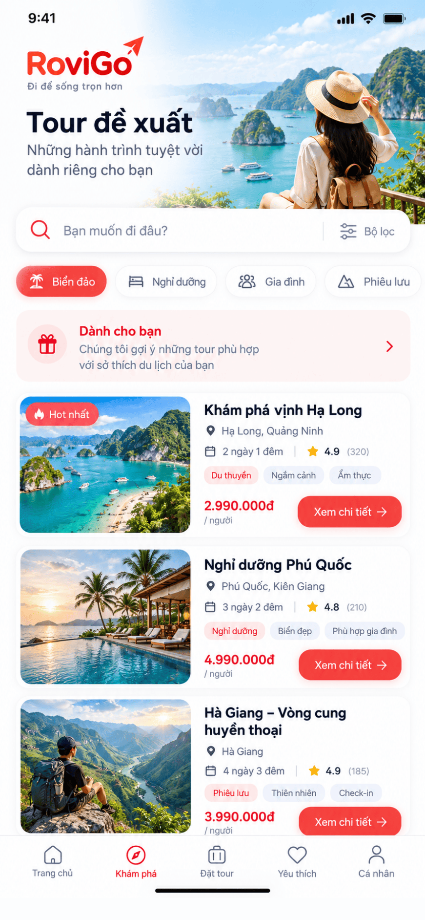 App du lịch - Booking Tour